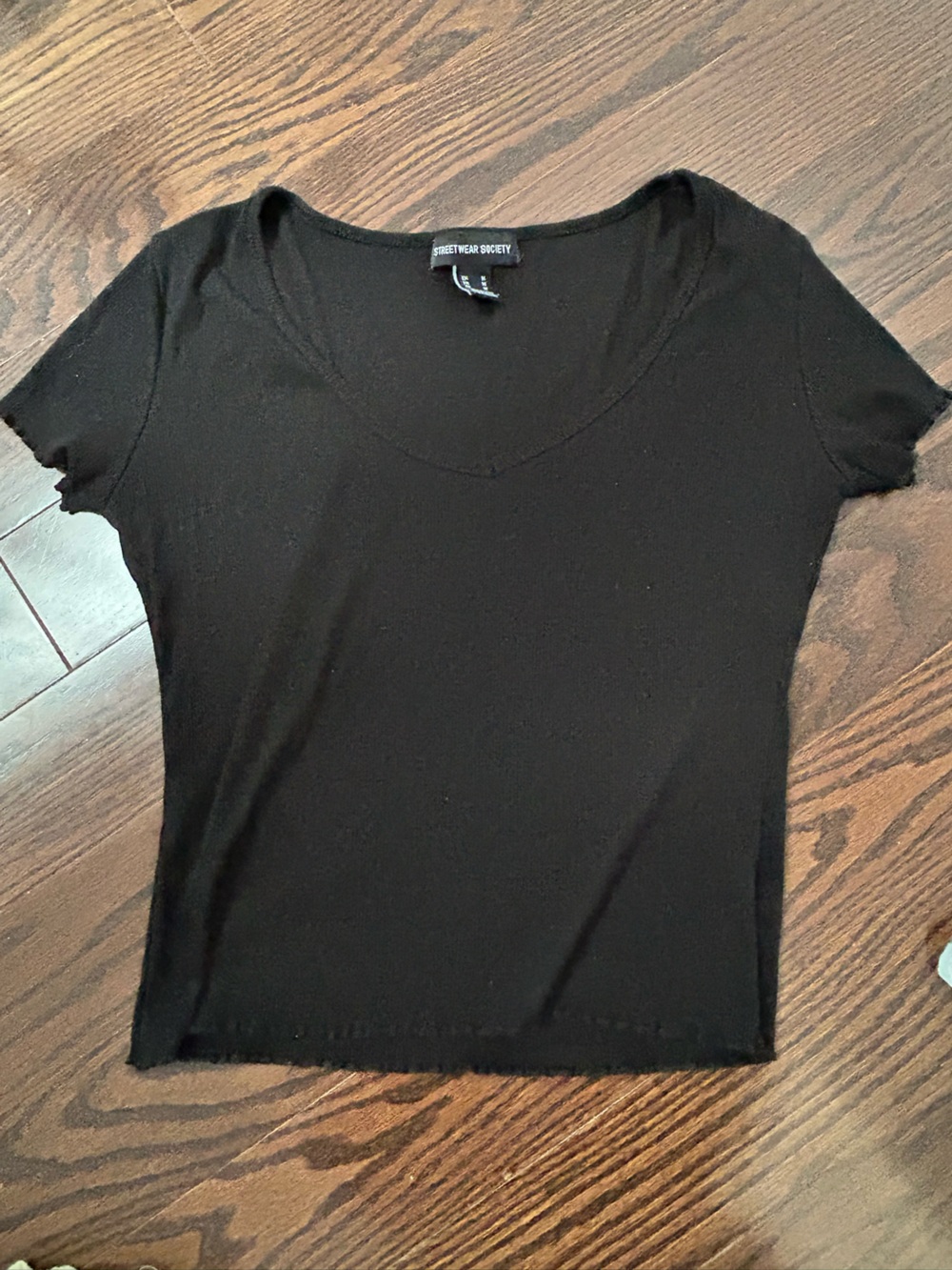 Streetwear Society Black Scoop Neck Short Sleeve Tee